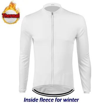 Зимна термо-майк, за колоезденето, велосипедна риза с дълъг ръкав, спортни облекла за планински велосипеди, топъл палта, дрехи за мотокрос и офроуд, бял топ