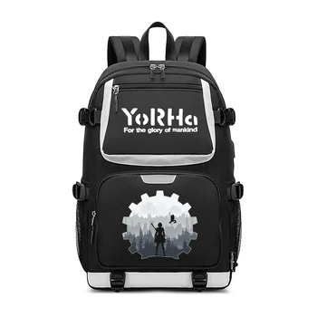Играта NieR: Automata Раница за лаптоп YoRHa № 2, Детски Училищни Чанти, Мъжки Пътен раница, Голяма чанта за Книги, Cartoony Раница на рамо