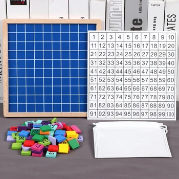 Играчки за изчисляване на последователни числа от 1 до 100 Дървена дъска Монтесори 100 математически детски образователни играчки
