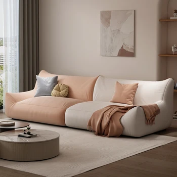 Изчистен скандинавски диван за хол, мързеливи европейските L-образна мека мебел с флип от облегалката, подови уютни саласы, дивани Muebles, мебели