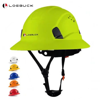 Инженеринг каска LOEBUCK, дишаща каска от abs-пластмаса, с голяма периферия, със защита от сблъсък, зелен