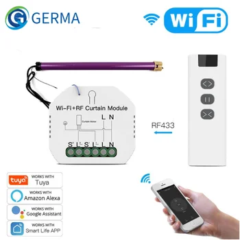 Интелигентен модул завеса GERMA WiFi RF, ключ за ел. двигателя на рольставни, дистанционно управление на Hristo Тел, работа с Алекса Google Home