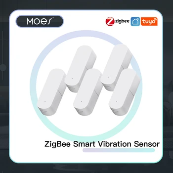 Интелигентен сензор за вибрации MOES Zigbee, уведомление приложения на Hristo Smart Life, аларма за удари при движение в реално време, запис на историята