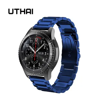 Каишка UTHAI S07 за Samsung gear S2 /S3, каишка за часа и 20 мм, 22 мм и каишка за часовник от неръждаема стомана