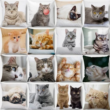 Калъф за възглавници с животни, диван, всекидневна, домашна декоративна калъфка за поръчка, сладки калъфки за домашни котки, спален балон, черни котки
