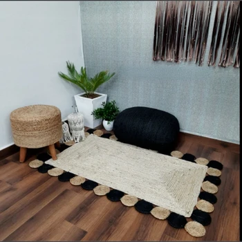 Килим 100% натурален джутовый сплетен обръщане на правоъгълен килим конопляный килим Модерен дом подложка за хол