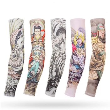 Китайски вятър леден коприна слънцезащитен ръкав открит цвете ръка татуировка на мъжете и жените ръка ръкав риболовни ръкави