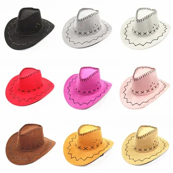 Ковбойская шапка в западен стил, рицарски шапка, мъжки и дамски солнцезащитная шапка с големи ръбове, за да се изяви на открито, розова ковбойская шапка, туристическа шапка с голяма периферия, солнцезащитная шапка