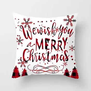 Коледен декор, калъфка за възглавница, червен сняг елен, калъфи за възглавници за дома на мека мебел, столове, декоративни калъфки за възглавници