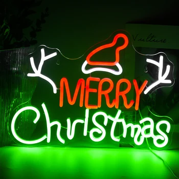 Коледни неонови надписи, цветни коледно дърво, акрилни USB led неонови светлини, фестивал, Уютна спалня, парти, Бар, Коледни украси на стени