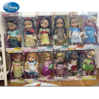 Колекция принцеси от анимационни филми на Дисни, салонная кукла с дълга коса, Снежанка, замразени 2, Елза, Анна, кукла, момиче, Kawai, играчки опаковка за подаръци за момичета
