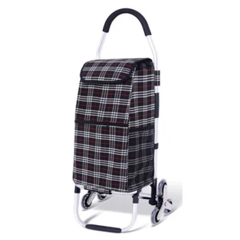 Количка за възрастните хора, кошница за пазаруване с колела за изкачване на стълби, преносима сгъваема кошница за пазаруване, чанта за съхранение вкъщи