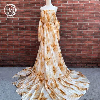 Комплект от жълто topa и поли Don & Judy за бременни или не за бременни Рокля за фотосесия реквизит за снимки вечерни сватбени рокли 2023