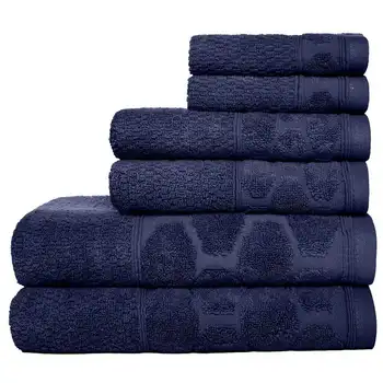 Комплект хавлиени кърпи от 6 теми тъмно синьо Peony
