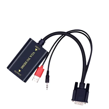 Конвертор VGA към HDMI с аудиокабелем Адаптер, VGA, HDMI за монитора и телевизора 1080P