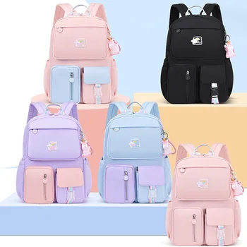 Корейската дъгова училищна чанта с пагон за момичета, Детски водоустойчив раници, детски училищни чанти mochilas