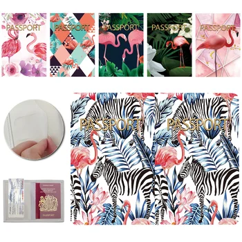 Корици за паспорти, калъфи за портмонета за паспорти, държач за самоличност, модерен сватбен подарък калъф за чантата е от изкуствена кожа серия Flamingo