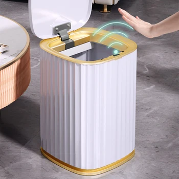 Кофа за боклук с интелигентен сензор обем 10 л, кофа за боклук, за кухня, баня, тоалетна, най-доброто автоматично индукционное водонепроницаемое кошчето за боклук с капак на кофа за съхранение