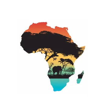 Креативна карта на Африка, флаг, автомобилни стикери, Аксесоари, винил, PVC, 13 см. * 12 см, водоустойчив стикер на предното стъкло за мотоциклет, стикер за полагане на автомобила