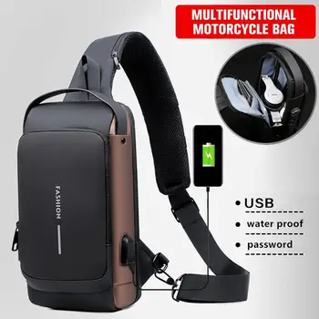 Креативна спортна чанта-прашка с USB зареждане, мъжки анти-кражба нагрудная чанта с парола и регулируем пагон, чанта за бягане