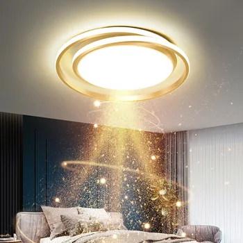 Креативни led таван, осветителни тела за спалнята, хола, осветление, луксозни кръгли домашни топли романтични осветителни тела за стая