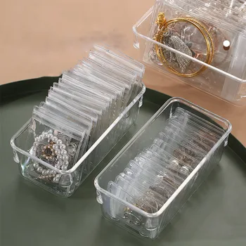 Кутия-органайзер за бижута, антиокислительные прозрачни чанти, обеци-на карамфил, колие, калъф за пръстени, органайзер за съхранение на бижута с ципове