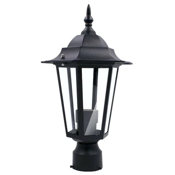 Лампа за стълб на открито, градина, тераса, подъездная пътека, фенер, лампа, черен топ