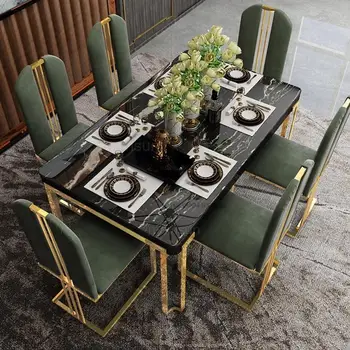 Луксозна маса за хранене, изработени от мрамор в скандинавски стил, изработени по поръчка, нов креативен маса за хранене Morden Dinner Coffee маса за Хранене Mesa, достъпна кухненски мебели