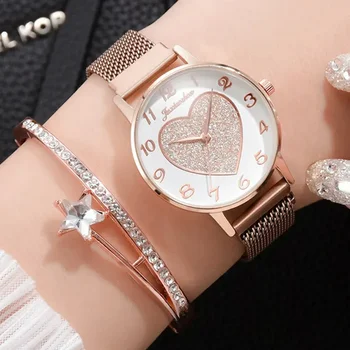 Луксозни маркови дамски часовници с магнитна ключалка за часа, модерни ежедневни дамски ръчен часовник с римски цифри, лесен гривна