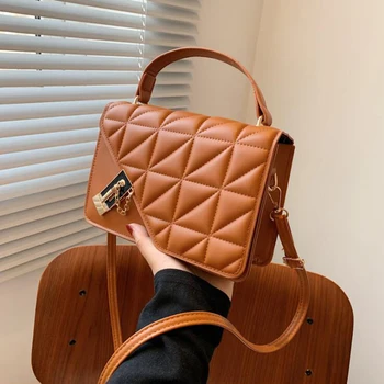 Луксозни регистрирани чанти, дизайнерски дамски чанта през рамо, модни чанти през рамо с капак и ключ за жени, дамски чанти-незабавни посланици през рамо