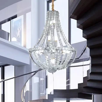 Луксозни сватбени кристални полилеи, лампа, американската модерна голям полилей, европейската дневна в стил арт-деко, таван, окачен лампа