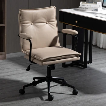 Луксозно офис стол Кожени колела Лумбална възглавница Офис стол за кола Възглавница за облегалка Cadeira Gamer Безплатна мебели