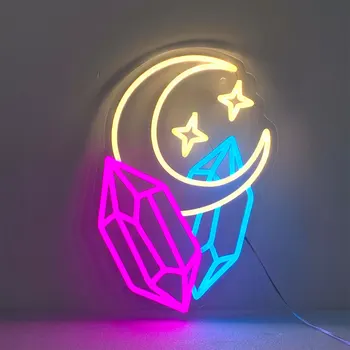 Луна led неонова реклама Звезда лампа осветява стените в спалнята Арт декор Бар Магазин знак игри стая рожден Ден, Сватба, парти, събитие неонови светлини за