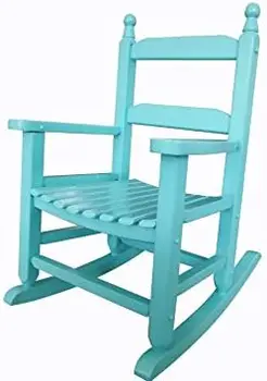 Люлеещ се стол-K081NT Здрава детска дървена люлеещ се стол на верандата от масивна дървесина/Улично люлеещ се стол -На закрито или на открито -Подходящ за 3-7 години