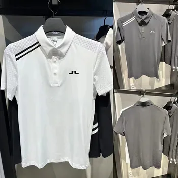 Лятна нова мъжка спортна бързосъхнеща риза поло с къс ръкав, Джърси, тениски с дишаща мрежа, мъжки облекла за голф