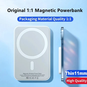 Магнитен безжичен захранване Magsafe 1:1 за iPhone 13 12 14 Pro Max Mini Powerbank Външен допълнителен лаптоп батерия