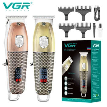 Машинка за подстригване за коса VGR, професионална машина за рязане на коса, електрическа пишеща машина за подстригване на коса за мъже, метален корпус, безшумен фризьорски машинка за подстригване V-976