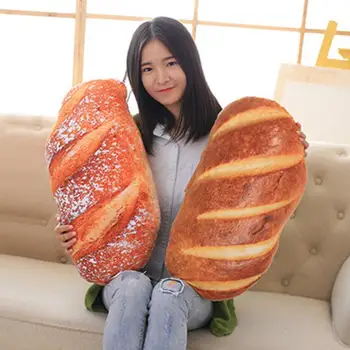 Мека възглавница 3D имитира шунка, сусамово масло, модел хляб, мек стоп-моушън възглавница за гърба, украса за възглавници