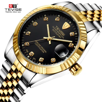 Механичен автоматичен часовник марка TEVISE, бизнес луксозни мъжки ръчен часовник, водоустойчив