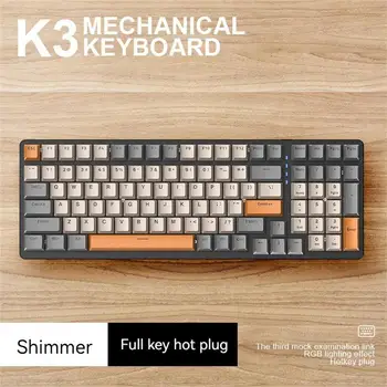 Механична клавиатура K3, 980 игри, 100 клавиши на компютърната клавиатура с кабелен горивото чрез USB с подсветка