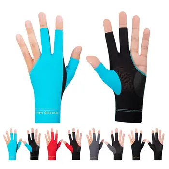 Многоцветни модни меки нескользящие билярдни ръкавици, професионални ръкавици с един пръст на лявата си ръка с три пръста, аксесоари за снукър Унисекс