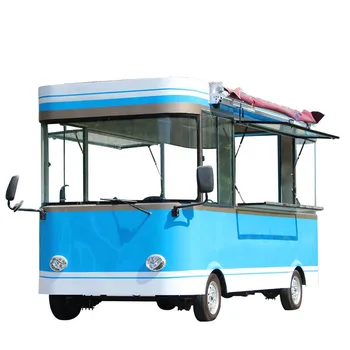 Мобилен камион за бързо хранене на 4 колела, количка за улично автобус, уличен електрически павилион за хранене, кухненско обзавеждане