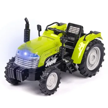 Моделиране 1: 32 Модел на колата от сплав с пластмасово фермерским трактор, откидывающаяся назад със звук и светлина, за събиране на детски играчки