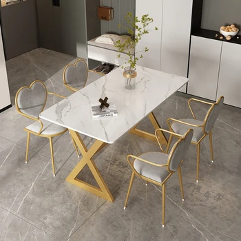 Модерен и луксозен, маса за хранене в скандинавски стил с метални крака бяло, холни маси за къмпинг, на холни маси за кухни, мебели за дома Mesas De Jantar