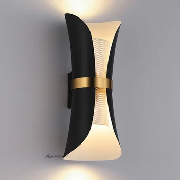 Модерен лесен стенен монтаж лампа, за да осветява iron черен стенен тела-аплици за всекидневната, начало декор, лампа E14, стенни осветителни тела за спалнята, осветление