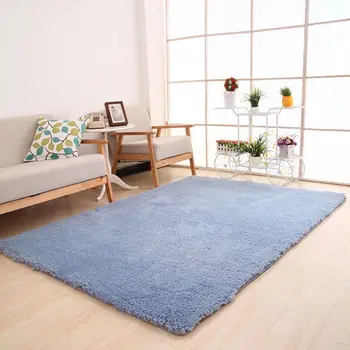 Модерен нескользящий подложка за пода на квадратен Дълъг Меко плюшено пухкав килим Декор