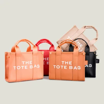 Модерна чанта-тоут, дизайнерски дамски чанти, луксозни чанти през рамо от изкуствена кожа, чанти през рамо с букви, прости портмонета за купувачи, 2023 Sac