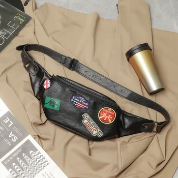 Модни отличителни чанти с икони, мъжка чанта на едно рамо, фирмен дизайн, мъжки нагрудная чанта в корейски стил, мъже нагрудная чанта от мека изкуствена кожа, дамски нагрудная чанта