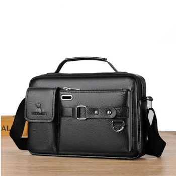 Мъжка чанта-куфарче за почивка, голяма голям качествена чанта от изкуствена кожа, бизнес чанти-месинджър за мъж