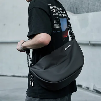 Мъжка чанта-месинджър от PVC, анти-кражба водоустойчив лесна ежедневна чанта-прашка, 12,9-инчов iPad за тийнейджъри, спортна чанта